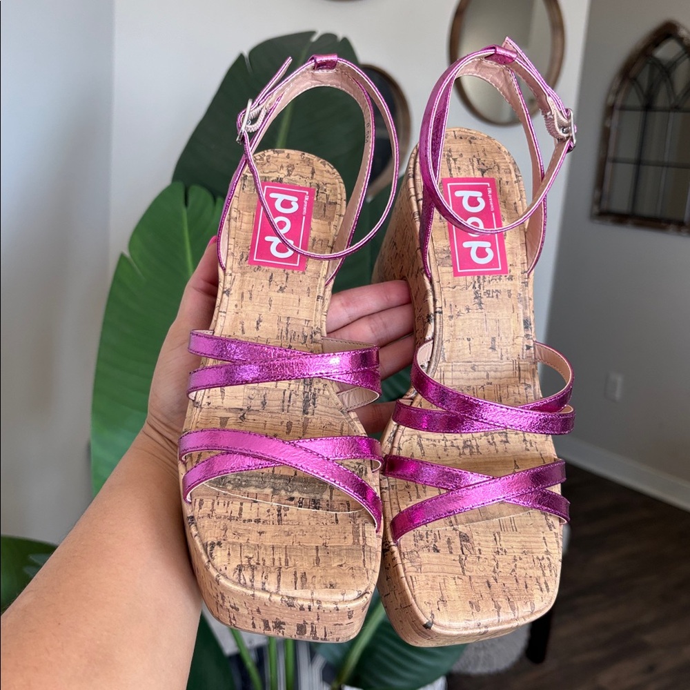 💜💓NEW! POP Y2K Platform Metallic Sandals Sz 8.5💓💜 - Picture 12 of 15